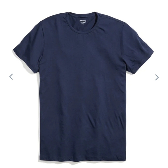 MARINE layer Signature Crew Tee in True Navy - Picture 1 of 7